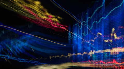 Abstract charts with lines in 3D space