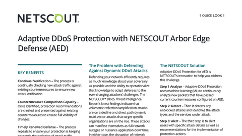 Adaptive DDoS Protection with NETSCOUT Arbor Edge Defense (AED)