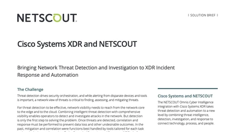 Cisco Systems XDR and NETSCOUT