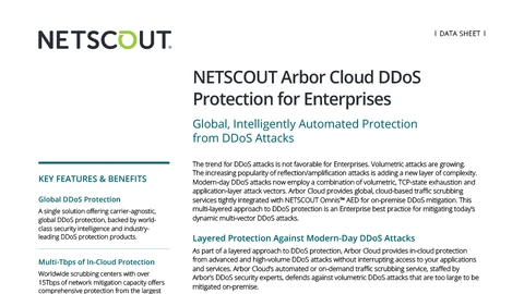 NETSCOUT Arbor Cloud DDoS Protection for Enterprises 
