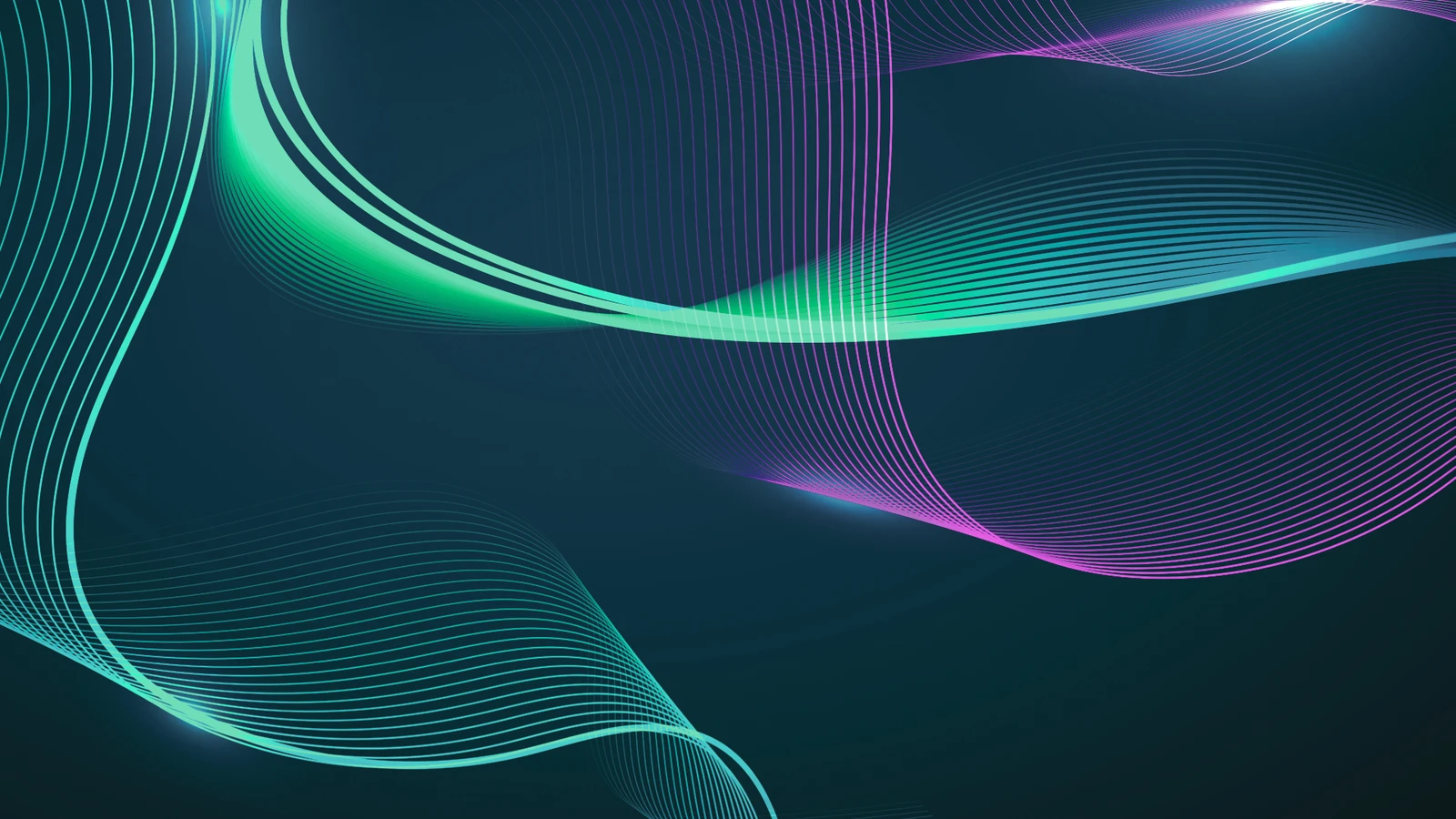 Abstract teal, purple swirls on dark background