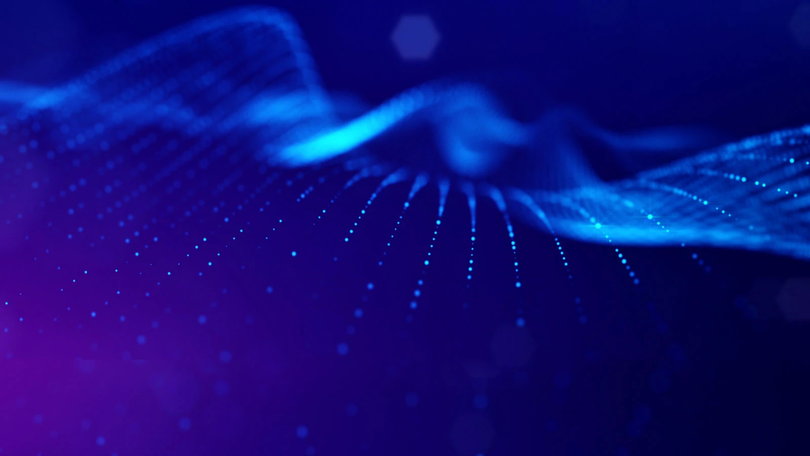 bright blue waves on dark blue background communication lines